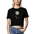 thumbnail image 1 of Drses‌‌ ‌‌‌Ladies' Casual Vintage Crop Top - Round Neck Short Sleeve Breathable Cotton Shirt, 1 of 6