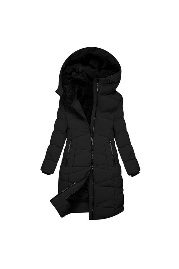 Long Fall & Winter Coat for Women | Detachable Hood | Quilted Women’s Calf-Length Jacket | Nadeshikoo