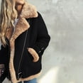 thumbnail image 1 of Drses Long Sleeve Womens Tops Women's New Jacket With Lambhair Deerskin Velvet Lapel Leather Velvet Casual Cotton Jacket Women's sweatshirts, 1 of 7