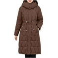 thumbnail image 1 of Drses Long Winter Coats for Women Warm Hooded Outerwear Drawstring Zip Up Long Sleeve Jackets Trendy Padded Jacket, 1 of 3