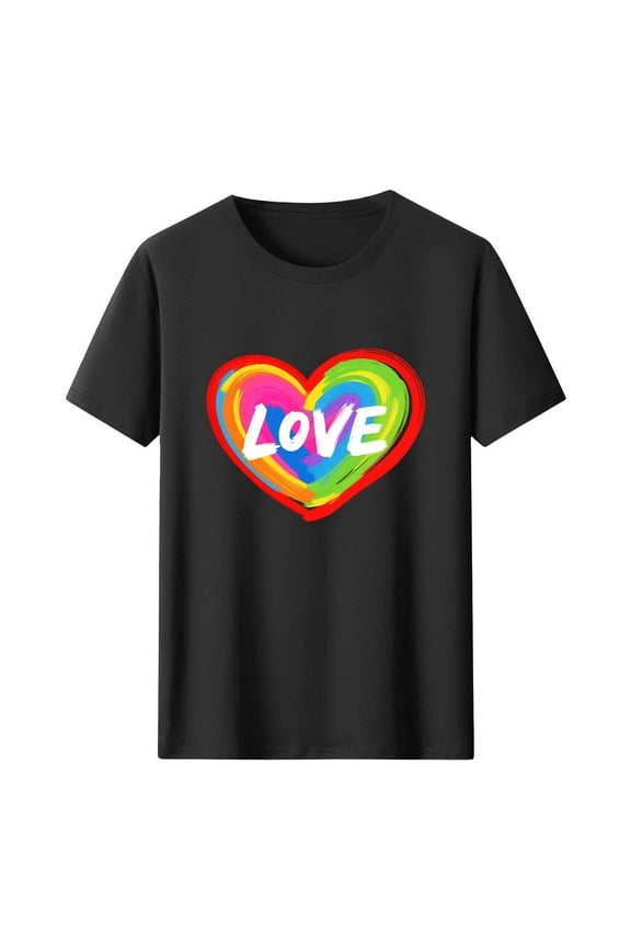 Men's 2025 Rainbow Pride Graphic Tee | Love LGBTQ+ Short Sleeve T-Shirt Casual Short Sleeve Tops
