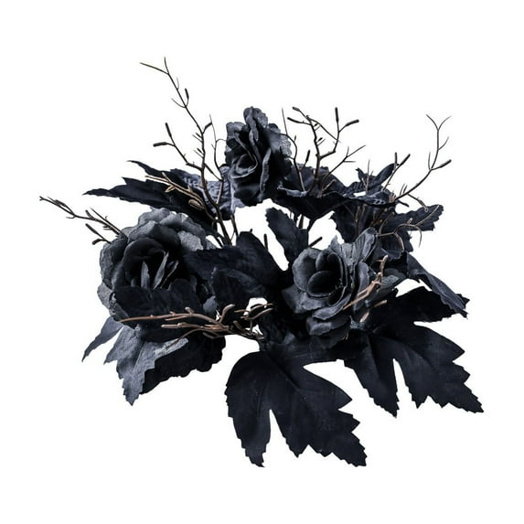 Drses News Halloween Candle Decoration Wreath Table Arrangement Candlestick Decoration Faux Flower Candlestick Wreath