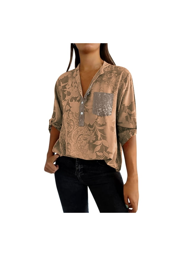 Plus Size Paisley Floral Jacquard Shirts for Women Dressy Casual Button Up Tops Loose Summer Short Sleeve Tunic Blouse