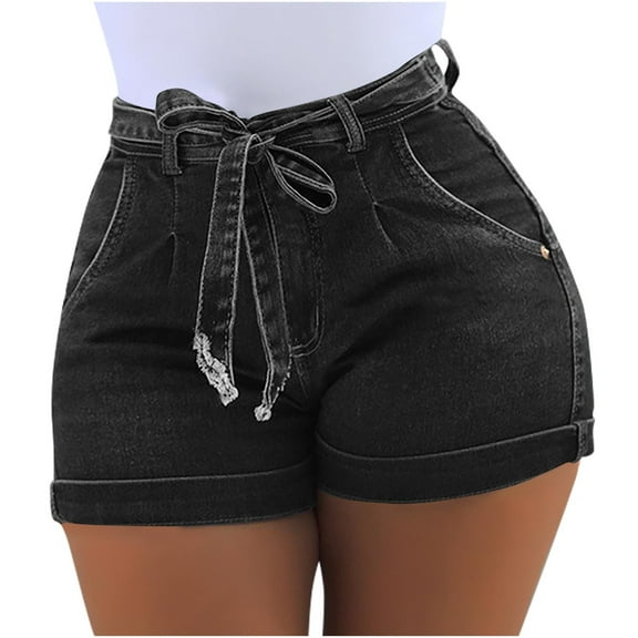 Drses Shorts for Women European And American Women's Casual Micro Elastic Washed Denim Shorts Women's Athletic Shorts with Pockets