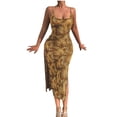 thumbnail image 1 of Drses Sleeveless Dress for Women Summer Fashion Women Sexy Sleeveless Leopard Ladies Round Neck Slim Long Dress Sundress for Women 2024, 1 of 5