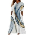 thumbnail image 1 of Drses Summer Dresses for Women 2024 Fashion Women Casual Sexy Round Neck Printing Summer Short Sleeve Pockets Dress Women's Casual Dresses, 1 of 4