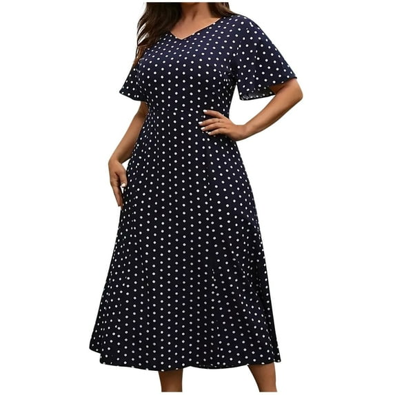 Drses Summer Dresses for Women 2024 Women's Fashion Large Size V-Neck Short Sleeve Lacing Waist In Dresses Women's Casual Dresses