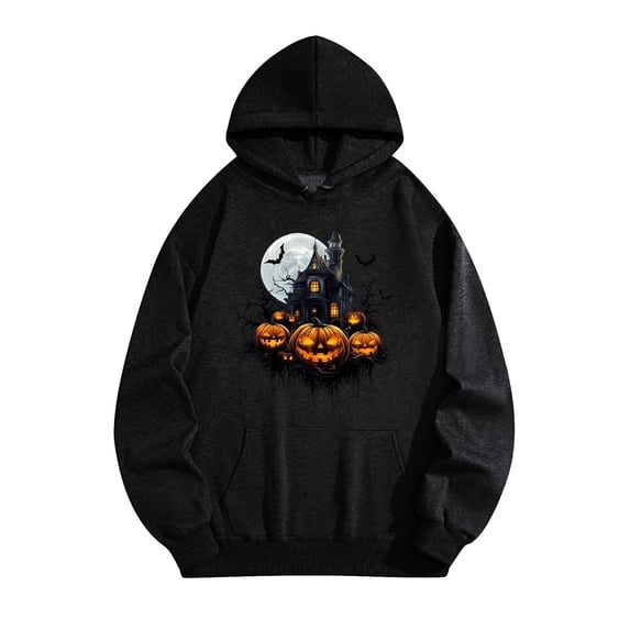 Drses Unisex Halloween Hoodie - Soft Fleece Pullover with Plush Pockets & Graphic Print