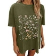thumbnail image 1 of Drses Wildflowers Shirt for Women Oversized Floral Loose T Shirts Graphic Tees Flower Plant Shirts Womens Tops, 1 of 7