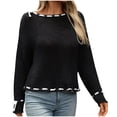 thumbnail image 1 of Drses Women Long Sleeve Top Bow Front Knitted Pullover Ribbon Lace Up Cable Jumper Knitwear Going Out Top, 1 of 8