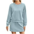 thumbnail image 1 of Drses‌‌ ‌‌‌‌‌‌‌‌‌‌‌‌‌‌‌‌‌‌‌‌‌‌‌‌‌‌‌‌Women's 2 Piece Lounge Set - Long Sleeve Crew Neck Pullover & Mini Skirt Casual Tracksuit for Fall, 1 of 7