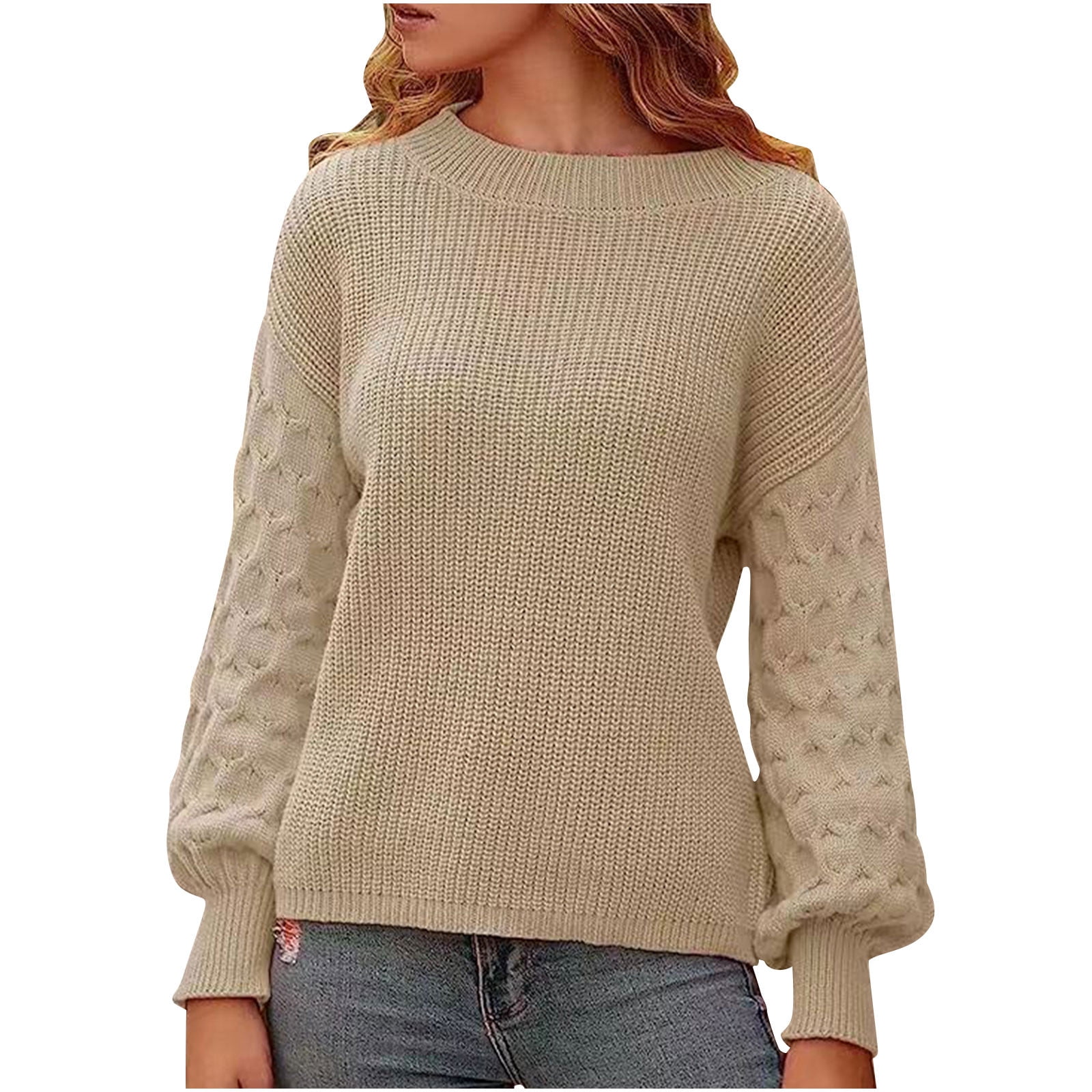 Women's Jacquard Knit Pullover Sweater - Long Sleeve Crew Neck Comfy Jumper For Casual Wear - View #9