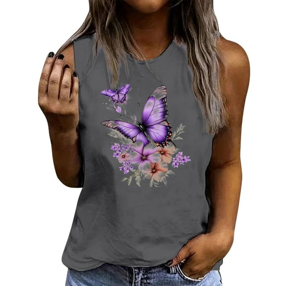 Drses ‌‌‌‌‌‌‌‌‌‌‌‌Women's 2025 Summer Floral Graphic Tank Top | Sleeveless Crewneck Loose Fit Casual Tee‌
