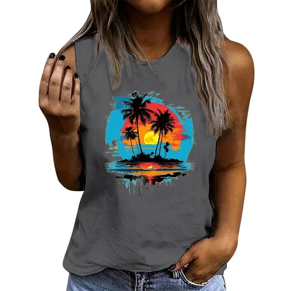 Drses ‌‌‌‌‌‌‌‌‌‌‌‌Women's 2025 Summer Floral Graphic Tank Top | Sleeveless Crewneck Loose Fit Casual Tee‌