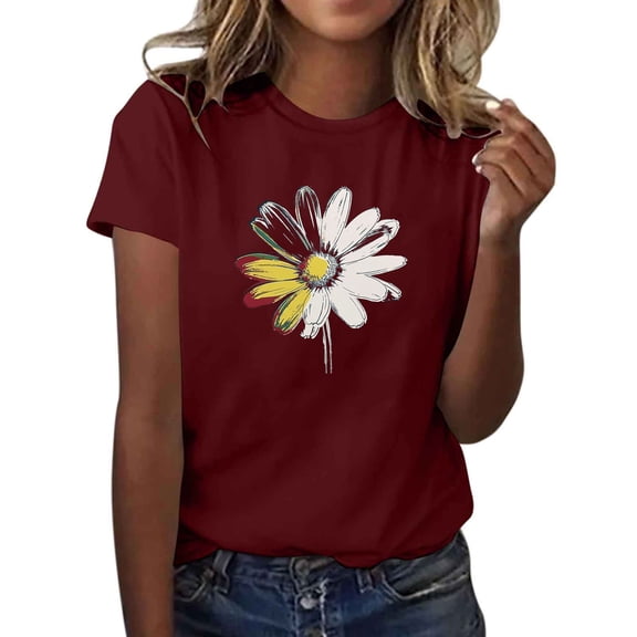 Drses ‌‌‌‌‌‌‌‌‌‌Women's 2025 Summer Sunflower Graphic T-Shirt | Boho Vintage Floral Print Casual Top - Loose Fit Short Sleeve Inspirational Tee