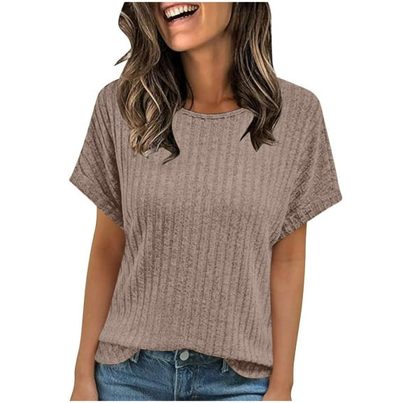 Drses ‌‌‌‌‌‌‌‌‌Women's 2025 Summer Tunic Blouse | Dressy Casual Short Sleeve Sweater Top - Business Ready Loose Fit Round Neck Shirts