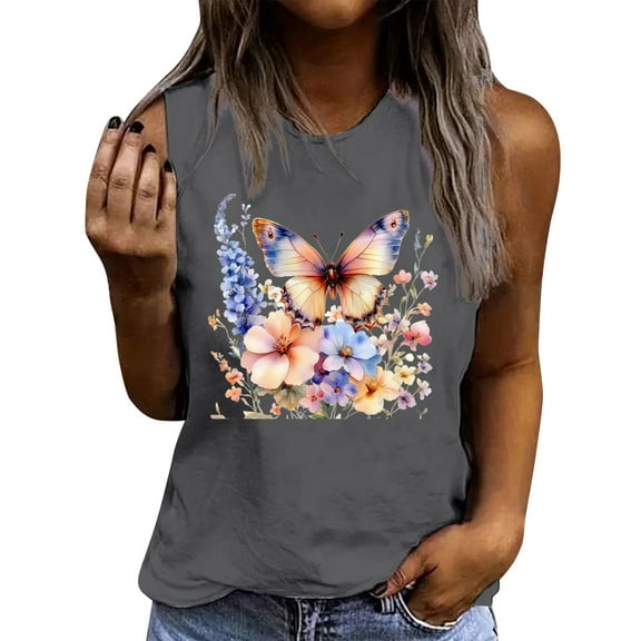 Drses ‌‌‌‌‌‌‌‌‌‌‌‌Women's 2025 Summer Vintage Floral Graphic Tank Top | Sleeveless Crewneck Casual Loose Fit Tee