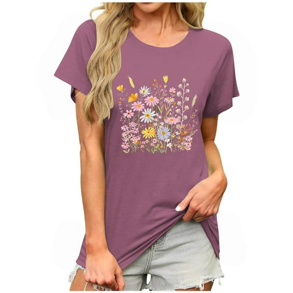 Drses ‌‌‌‌‌‌‌‌‌‌Women's 2025 Vintage Sunflower Graphic Tee | Oversized Crew Neck T-Shirt for Summer Casual