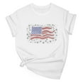 thumbnail image 1 of Drses Women's 4th of July Independence Day Patriotic T-Shirt - 100% Cotton American Flag Graphic Short Sleeve Round Neck Tee (Sizes S - 2XL), 1 of 5