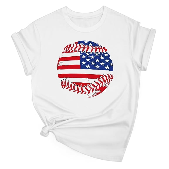 Drses Women's 4th of July Independence Day Patriotic T-Shirt - 100% Cotton American Flag Graphic Short Sleeve Round Neck Tee (Sizes S - 2XL)
