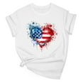 thumbnail image 1 of Drses Women's 4th of July Independence Day Patriotic T-Shirt - 100% Cotton American Flag Graphic Short Sleeve Round Neck Tee (Sizes S - 2XL), 1 of 5