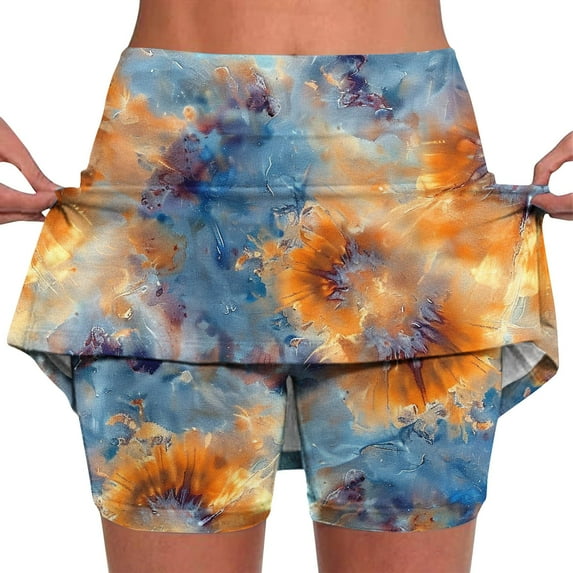 Drses Women's Athletic Shorts Tummy Control Skorts for Women High Waist Athletic Sports Skirt Shorts Leggings Casual Shorts with Pockets