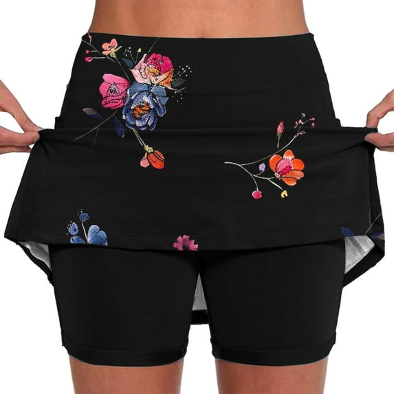 Drses Women's Athletic Shorts Tummy Control Skorts for Women High Waist Athletic Sports Skirt Shorts Leggings Casual Shorts with Pockets