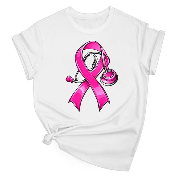 Drses ‌‌‌‌‌‌‌‌‌‌‌‌Women's Breast Cancer Awareness Tee | Pink Ribbon Warrior Survivor T-Shirt Short Sleeved Round Neck Top