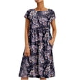 thumbnail image 1 of Drses Women's Casual Dresses Women's Fashion Casual Round-Neck Printing Short Sleeve Pockets Loose Dress Short Sleeve Dress for Women Summer, 1 of 6