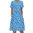 thumbnail image 1 of Drses Women's Casual Dresses Women's Summer Bohemian Print Short Sleeve Beach Dress Knee Length Dress Short Sleeve Dress for Women Summer, 1 of 5