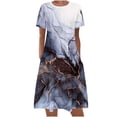 thumbnail image 1 of Drses Women's Casual Dresses Women's Summer Bohemian Print Short Sleeve Beach Dress Knee Length Dress Short Sleeve Dress for Women Summer, 1 of 5