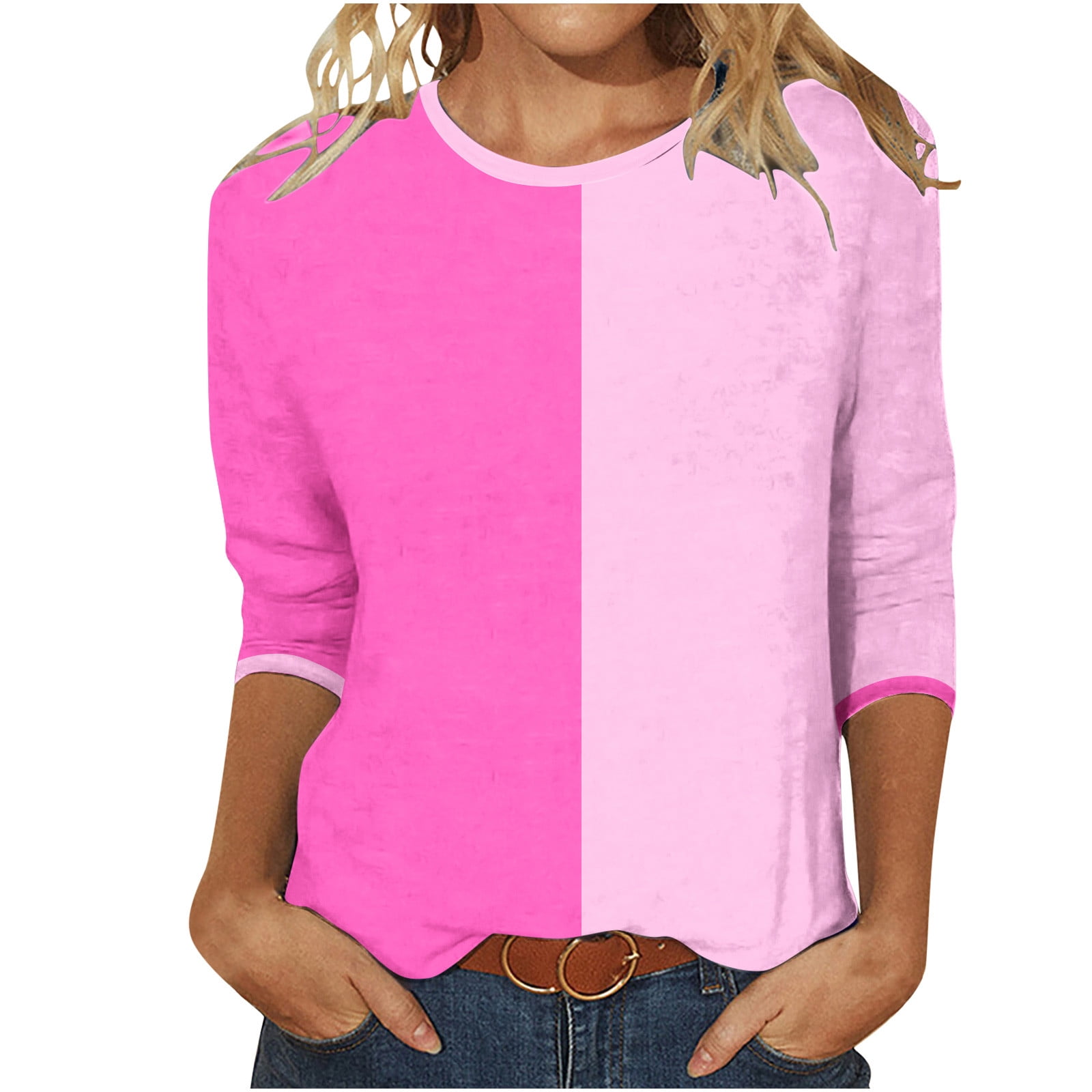Women's Casual Color Block Pattern Lapel Short Sleeve Shirt