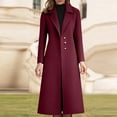 thumbnail image 1 of Drses Women's Fashion Wool Trench Coat With Notch Lapel And Flap Pockets, 1 of 3