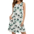 thumbnail image 1 of Drses‌‌ ‌‌‌‌‌‌‌‌‌‌‌‌‌‌‌Women's Floral & Striped Sleeveless Round-Neck Sundress with Pockets - Boho Casual Beach Dress‌, 1 of 7