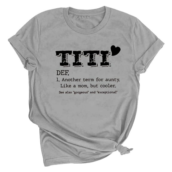 Drses Women's Funny Aunt Gift T-Shirt - Short Sleeve Letter Printed Tops for Summer Fashion