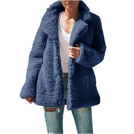 Drses Women's Fuzzy Fleece Jacket Oversized Sherpa Fur Coat with Hood Winter Warm Shaggy Teddy Coats Long Sleeve Outwear