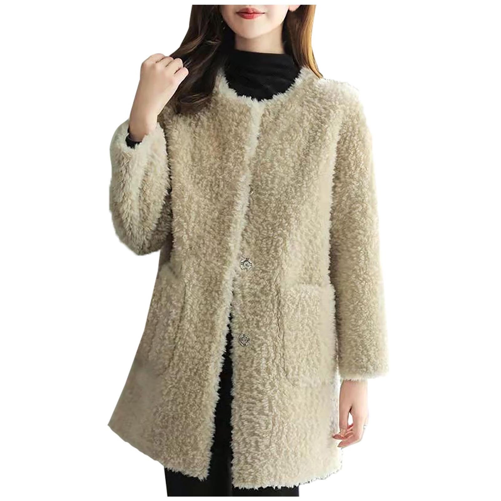 Women Fleece Open Front Jacket