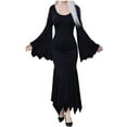 thumbnail image 1 of Drses‌‌ ‌‌‌‌‌‌‌‌‌‌‌‌‌‌‌‌‌‌‌‌‌‌‌‌‌Women's Gothic Vampire Maxi Dress - Morticia Addams Costume with Bat Sleeves & Wrap Design for Halloween Parties, 1 of 6