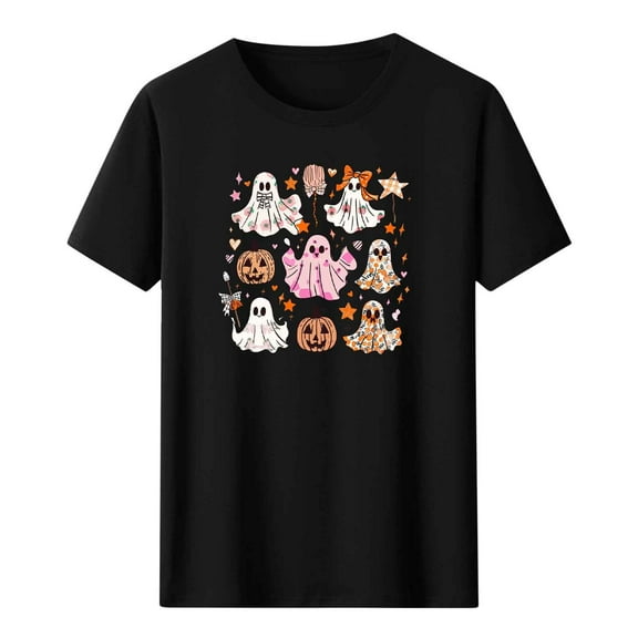 Drses‌‌ ‌‌‌‌‌‌‌‌‌‌‌‌‌‌‌‌‌‌‌‌Women's Halloween Ghost & Pumpkin Graphic T-Shirt - In My Spooky Era Short Sleeve Crew Neck Tee