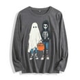 thumbnail image 1 of Drses‌‌ ‌‌‌Women's Halloween Graphic Tee - Ghost Print & Pumpkin Long Sleeve Casual Pullover‌ Shirt‌, 1 of 7