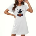 thumbnail image 1 of Drses‌‌ ‌‌‌‌‌‌‌‌‌‌‌‌‌‌‌‌‌‌‌‌‌‌‌‌‌‌‌‌‌Women's Halloween Plus Size Nightgown - Ghost & Pumpkin Print Short Sleeve Sleepwear, 1 of 3