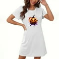 thumbnail image 1 of Drses‌‌ ‌‌‌‌‌‌‌‌‌‌‌‌‌‌‌‌‌‌‌‌‌‌‌‌‌‌‌‌Women's Halloween Plus Size Nightgown - Short Sleeve Ghost Pumpkin Print Sleepwear for Cosplay, 1 of 3