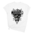 thumbnail image 1 of Drses‌‌ ‌‌‌‌‌‌‌‌‌‌‌‌‌‌‌‌‌‌‌Women's Halloween Skull & Gothic Graphic T-Shirt - Vintage Y2K Moon Cat Short Sleeve Crew Neck Loose Tee, 1 of 3