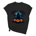 thumbnail image 1 of Drses‌‌ ‌‌‌‌‌‌‌‌‌‌‌‌‌‌‌‌‌‌‌Women's Halloween Skull & Gothic Graphic T-Shirt - Vintage Y2K Moon Cat Short Sleeve Crew Neck Loose Tee, 1 of 3