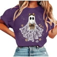 thumbnail image 1 of Drses‌‌ ‌‌‌‌‌‌‌‌‌‌‌‌‌‌‌‌‌‌‌‌‌‌Women's Halloween Vintage Funny Ghost Graphic Short Sleeve Crew Neck Casual T-Shirt, 1 of 3