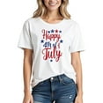 thumbnail image 1 of Drses ‌‌Women's Independence Day 4th of July Patriotic T-Shirt - American Flag & Stars Graphic Short Sleeve Tee for Summer (Sizes S - 2XL), 1 of 3
