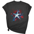 thumbnail image 1 of Drses ‌‌‌‌ ‌‌Women's Independence Day Plus Size Patriotic T-Shirt - Dandelion & Butterfly American Flag Graphic Tees for 4th of July (Red/White/Blue, Short Sleeve), 1 of 5