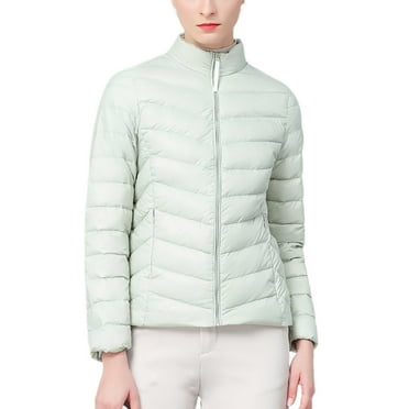 Drses Women's Lightweight Long-Sleeve Water-Resistant Packable Puffer Jacket