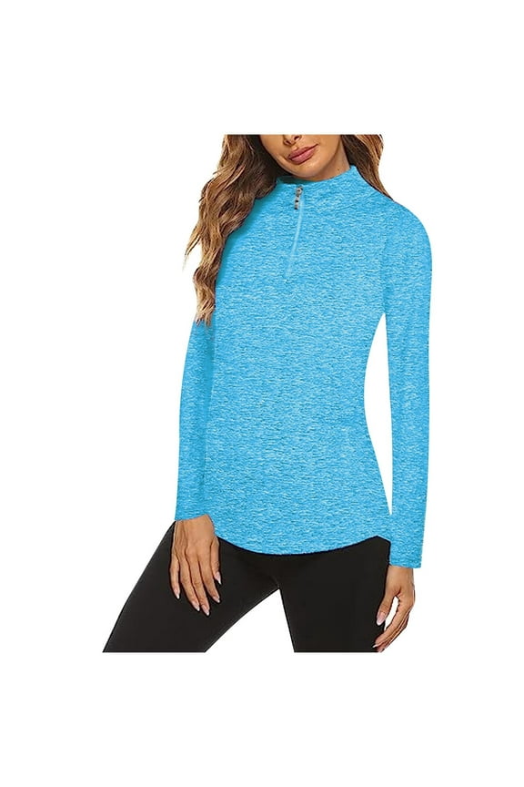 Women's Long Sleeve Quarter Zip Pullover Shirts - UPF 50+ Sun Protection for Golf,Rash Guard,UV SPF Tops