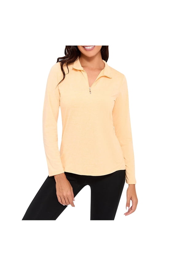 Women's Long Sleeve Quarter Zip Pullover Shirts - UPF 50+ Sun Protection for Golf,Rash Guard,UV SPF Tops